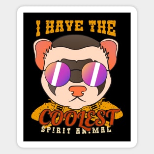 The ferret is My Spirit Animal Shirts Funny Ventage ferret Gift Magnet